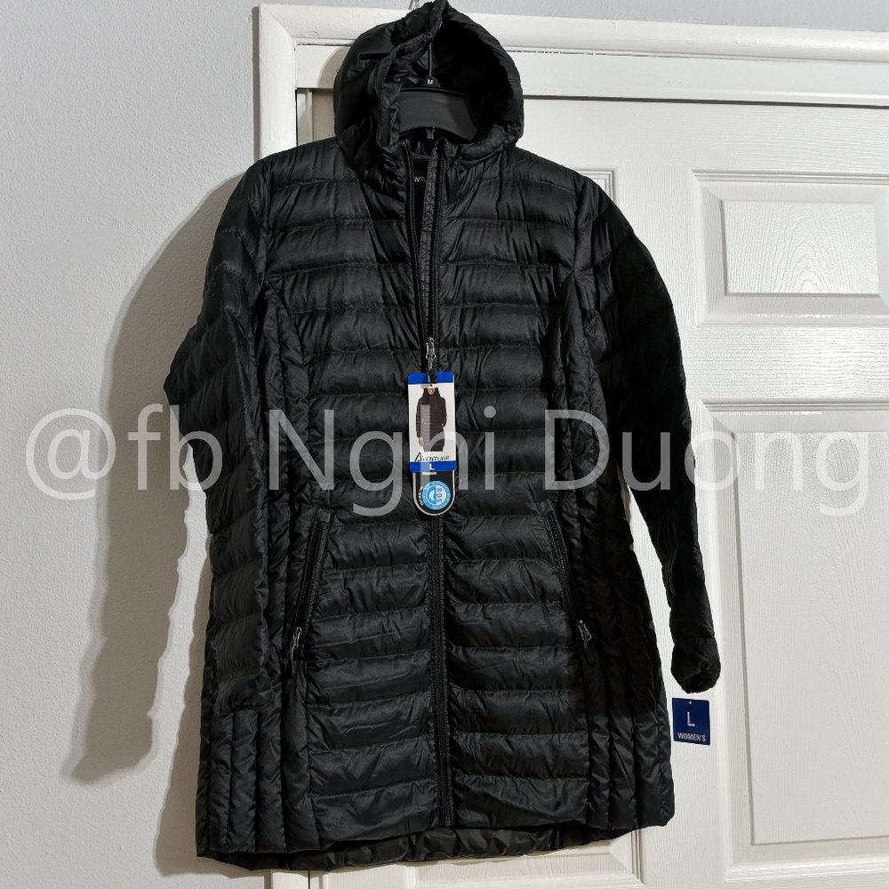 Aventure Ladies ultralight packable Down Jacket Large,  BLACK
